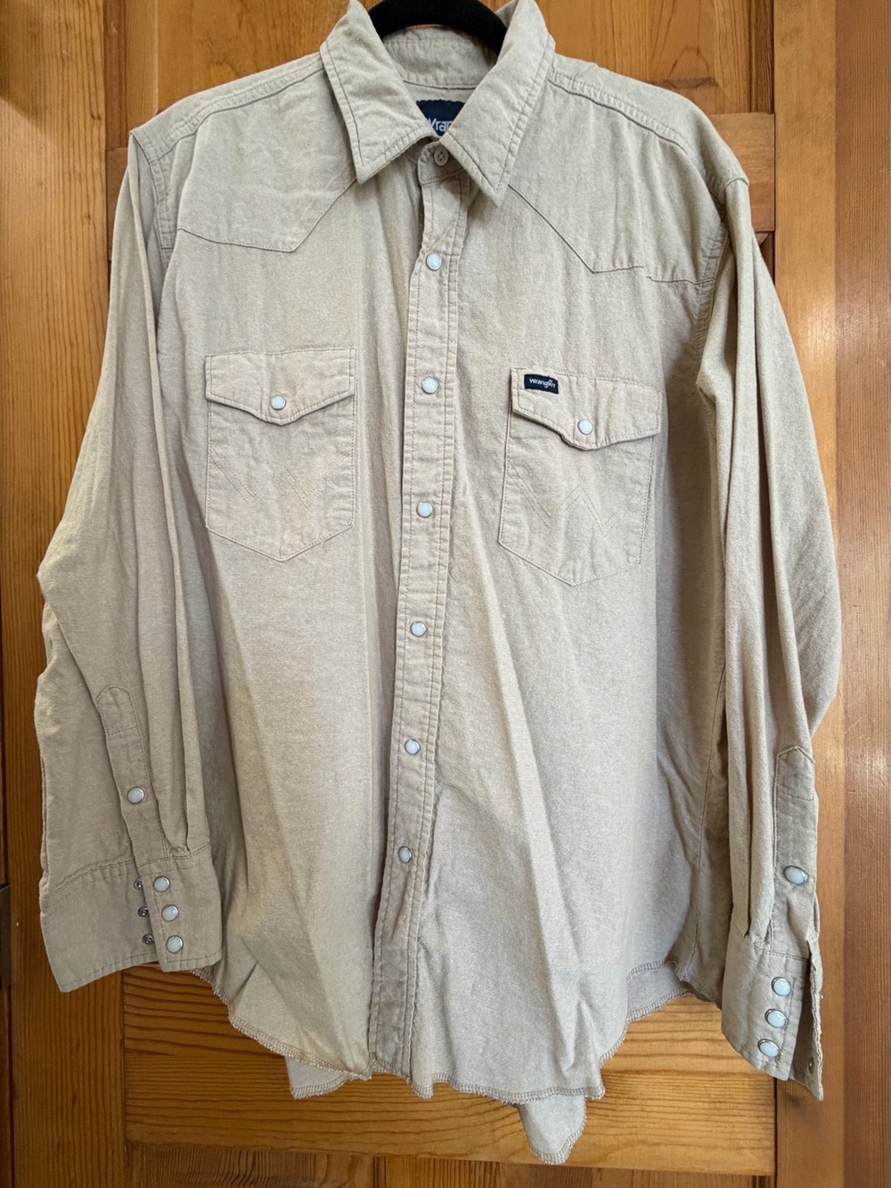 Wrangler Men's Beige Long-Sleeve Western Shirt XL